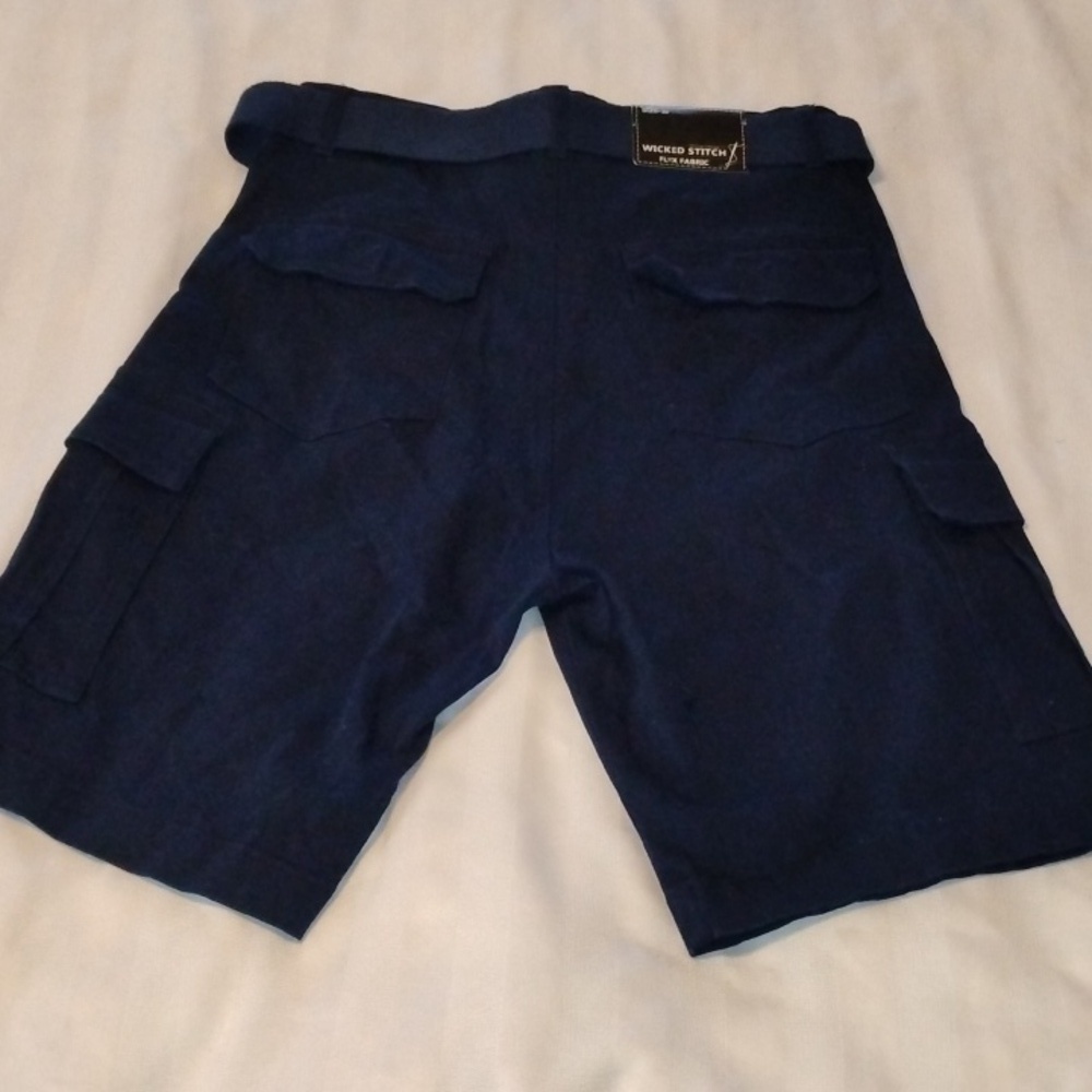 Wicked Stitch Men Navy Blue Flex Fabric With Side Pockets & Belt, Size: 30, NWT - Picture 5 of 9